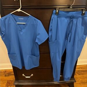 Royal blue Mandala scrub set Small joggers style pants